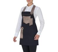 GIBLOR'S - Grembiule Luna Unisex Uomo Donna per Horeca, Cucina, Wellness, Chef, in misto Cotone e Poliestere, taglia unica, colore Nero