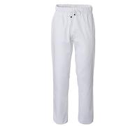 GIBLOR'S Pantalone Bianco 100% Cotone Gabardine Plutone, Slim Fit (XS)