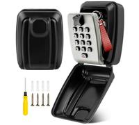 GIBOHOM Cassetta di Sicurezza per Chiavi, Cassetta Chiavi con Codice 12 Cifre Impermeabile Antiruggine, Esterno Cassaforte per Chiavi da Parete con Copertura per Casa,Fabbrica,Airbnb, Grigio