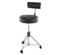 Sgabello per tamburo Gibraltar Serie 9000 rotondo con schienale, 9608RB (diametro: 35 cm, sedile in vinile, Super Lock, posizione treppiede, piedini in gomma 'Super Foot')