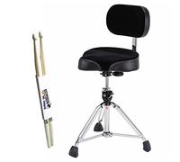 Gibraltar Hardware 9608MB - Sgabello per batteria con schienale e bacchette Keepdrum