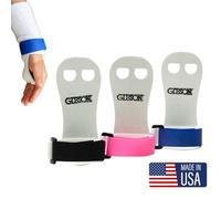 Gibson Athletic Rainbow Gymnastic Grips, 3 SIZES, Medium, Large, X-Large, 3 COLORS, Pink, Blue, Black, MADE IN USA, Beginner Gymnastic Hand Grips, UNISEX, Fit For Kids AND Adults, Long Lasting Leather