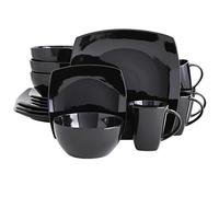 Gibson Elite, set di stoviglie da 16 pezzi Soho Lounge Square, nero