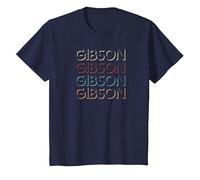 Gibson First Name Tshirt My Custom Tee Named Maglietta, Bambini, Navy, 6 Anni