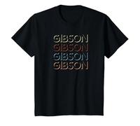 Gibson First Name Tshirt My Custom Tee Named Maglietta, Bambini, Nero, 4 Anni