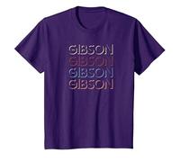 Gibson First Name Tshirt My Custom Tee Named Maglietta, Bambini, Viola, 4 Anni