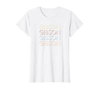 Gibson First Name Tshirt My Custom Tee Named Maglietta, Donna, Bianco, S