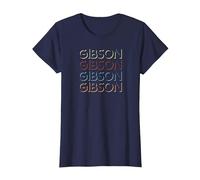 Gibson First Name Tshirt My Custom Tee Named Maglietta, Donna, Navy, S