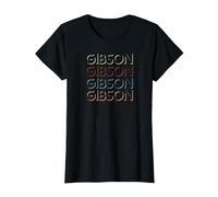 Gibson First Name Tshirt My Custom Tee Named Maglietta, Donna, Nero, S