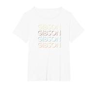 Gibson First Name Tshirt My Custom Tee Named Maglietta, Donna Plus-Size, Bianco, 1X