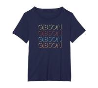 Gibson First Name Tshirt My Custom Tee Named Maglietta, Donna Plus-Size, Navy, 5X
