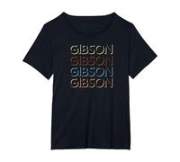 Gibson First Name Tshirt My Custom Tee Named Maglietta, Donna Plus-Size, Nero, 4X