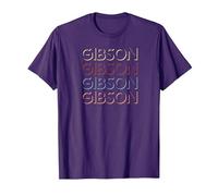Gibson First Name Tshirt My Custom Tee Named Maglietta, Uomo, Viola, S