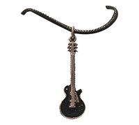 Gibson Les Paul - Ciondolo a forma di chitarra, in peltro smaltato, colore: nero