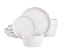 Gibson Soho Lounge Gibson, Soho Lounge Sofia Set di stoviglie da 12 pezzi, bianco opaco maculato