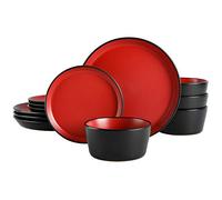 Gibson Soho Lounge, Soho Lounge Sofia Set di stoviglie da 12 pezzi, rosso opaco