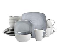 Gibson Soho Lounge, Soho Lounge Square Set di stoviglie da 16 pezzi, grigio bicolore