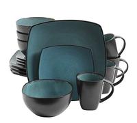 Gibson Soho Lounge, Soho Lounge Square Set di stoviglie da 16 pezzi, turchese