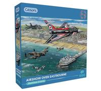 Gibsons Gibsons Games - Puzzle da 1000 pezzi, motivo: Airshow Over Eastbourne, aereo da guerra militare, per adulti, in cartoncino riciclato al 100% di alta qualità, ottimo regalo per adulti
