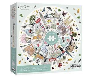 Gibsons Games - Puzzle circolare da 500 pezzi, puzzle con skyline di Londra, puzzle sostenibile per adulti, cartone riciclato al 100% di alta qualità, ottimo regalo per adulti, Gibsons Games