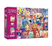 Gibsons Gibsons Games - Puzzle da 1000 pezzi, motivo: animali del mondo dei gatti e dei cani, puzzle sostenibile per adulti e adolescenti, cartone riciclato al 100% di alta qualità, ottimo regalo