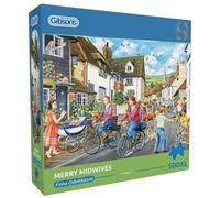 Gibsons Merry Midwives 500XL - Puzzle per adulti, pezzi extra large per una facile maneggevolezza, scena comunitaria nostalgica di Fiona Osbaldstone, prodotto sostenibile di alta qualità nel Regno