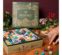 Gibsons The Art File Sudoku Board Gioco per adulti e bambini, classico divertimento tradizionale, 150 puzzle 81 dama in legno colorato, a due lati, età 8+, scatola di lusso verde con finitura speciale