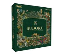 Gibsons The Art File Sudoku Board Gioco per adulti e bambini, classico divertimento tradizionale, 150 puzzle 81 dama in legno colorato, a due lati, età 8+, scatola di lusso verde con finitura speciale