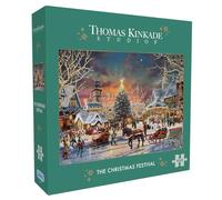 Gibsons Thomas Kinkade The Christmas Festival - Puzzle da 1000 pezzi per adulti festivo nostalgico tradizionale bella opera d'arte sostenibile Premium 100% riciclata bordo ottimo regalo Gibsons Games