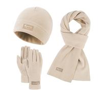 GIBZ Berretto invernale Caldo Unisex Cappello Sciarpa Guanti Touch Screen Moda All'aperto 3 in 1 Eet per Uomo e Donna