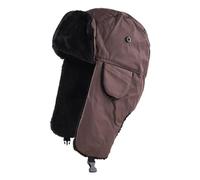 GIBZ Cappello Invernale Impermeabile Unisex in Pelliccia Sintetica con Paraorecchie, Berretto Caldo Cappelli da Caccia per Uomo e Donna, caffè