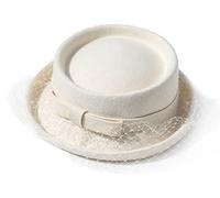 GIBZ Cappello Invernale retrò da Donna Elegante Cappello Floscio a Tesa Larga Caldo per Viaggi di Festa Bianco