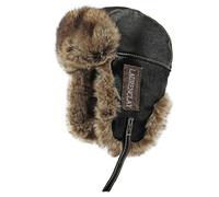 GIBZ Cappello Invernali in Pelle, Cappelli Russo in Pelliccia Sintetica con Earflap, Berretto da Aviatore Caldo e Spesso, per Uomo Donna, Nero, XL