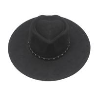 GIBZ Cappello Panama Elegante a Tesa Larga Modello Fedora in Feltro Nero
