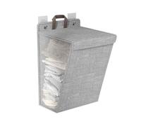 GIBZ Cesto Portabiancheria da Appendere, Pieghevole Impermeabile con Coperchio, Cesta Panni Sporchi per Bagno Camera da Letto, Grigio, 36L