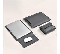 GIBZ Custodia per Laptop, Custodia Protettiva per Computer con Supporto e Borsa Impermeabile, Compatibile con MacBook HP DELL, 13.6-14 Pollici, Grigio