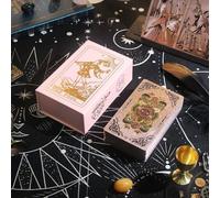 GIBZ Design Originale Tarocchi Carte 78 Pezzi in Lamina Oro Rosa | Tarot Set con Libro Guida e Scatola per Principianti