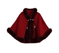 GIBZ Donna Stola Scialle in Pelliccia Sintetica Calda Elegante Coprispalle Sciarpa per Matrimonio Invernale Cerimonia Sposa Damigella, Vino Rosso