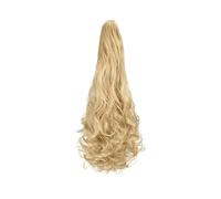 GIBZ Extension a Coda di Cavallo con Clip Ondulate con Colpi di Sole Extension Sintetiche Lunga Posticci Sintetici per Donne e Ragazze Giallo 5 60-65cm