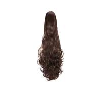 GIBZ Extension a Coda di Cavallo con Clip Ondulate con Colpi di Sole Extension Sintetiche Lunga Posticci Sintetici per Donne e Ragazze Marrone 7 60-65cm