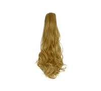 GIBZ Extension a Coda di Cavallo con Clip Ondulate con Colpi di Sole Extension Sintetiche Lunga Posticci Sintetici per Donne e Ragazze Giallo 6 60-65cm