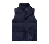 GIBZ Gilet Imbottiti Trapuntato da Uomo, Casual Giubbotto Piumino Smanicato, Leggero e Caldo per All'aperto Invernale, Blu scuro, S