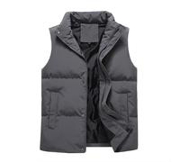 GIBZ Gilet Piumino Imbottito da Uomo, Casual Giacca Leggero Senza Maniche, Uomini Giubbino Caldo e Antivento per Invernale, Grigio, S