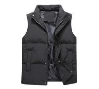 GIBZ Gilet Piumino Imbottito da Uomo, Casual Giacca Leggero Senza Maniche, Uomini Giubbino Caldo e Antivento per Invernale, Nero, XS