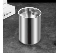 GIBZ Posacenere per Auto in Acciaio Inossidabile Posacenere Staccabile per Fumatori Vassoio per Cenere di Sigaretta con Coperchio Vassoi Portatili per Esterni Argento 11x7.5cm