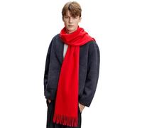 GIBZ Sciarpa da Uomo, Scialle Caldo e Morbida con Frange Elegante, Pashmina Foulard Spesso in Cashmere per Autunno e Inverno, Rosso, 34 x 200 cm