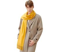 GIBZ Sciarpa da Uomo, Scialle Caldo e Morbida con Frange Elegante, Pashmina Foulard Spesso in Cashmere per Autunno e Inverno, Giallo, 34 x 200 cm