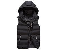 GIBZ Smanicato Antivento Gilet Giubbino Uomo Smanicato Gilet da Lavoro Uomini Piumini Inverno Imbottito, Nero, S