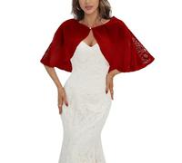 GIBZ Stola Scialle Chiffon Scialli Pizzo Elegante Donna Sciarpe Traslucido Tinta Unita Coprispalle per Cerimonia e Matrimonio Rosso Scuro Taglia Unica