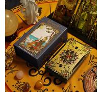 GIBZ Tarocchi Carte in Lamina d'Oro Glitterate, Set di Tarot in PVC con Motivo Colorato, con Manuale e Organizer per Principianti